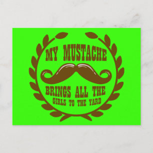 Mijn Mustache brengt alle meisjes naar de Yard Briefkaart