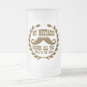 Mijn Mustache brengt alle meisjes naar de Yard Matglas Bierpul