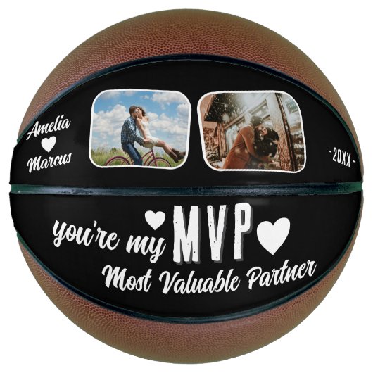 Mijn MVP Meest Waardevolle Partner Grappig 2 Foto' Basketbal (Voorkant)