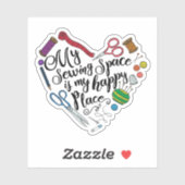 Mijn naaiplaats is mijn Happy Place Sticker (Vel)