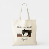 Mijn naaiwerk Quilter Stitcher Primitive Tote Bag (Achterkant)