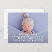 Mijn naam Eenvoudig Briefkaart van de Aankondiging (Voorkant / Achterkant)