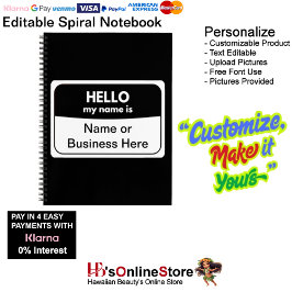 Mijn naam is Black & White Spiral Notitieboek