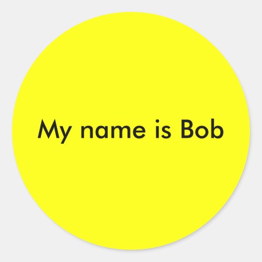 Mijn naam is Bob Ronde Sticker (Voorkant)