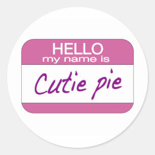 Mijn naam is Cutie Pie Ronde Sticker