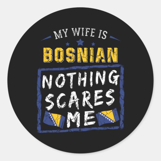 Mijn naam is de Bosnische erfgoedvlag van Bosnië e Ronde Sticker (Voorkant)
