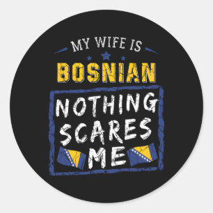 Mijn naam is de Bosnische erfgoedvlag van Bosnië e Ronde Sticker
