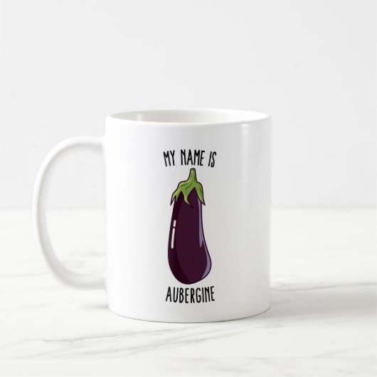 Mijn naam is Eggplant - Funny Eggplant Koffiemok (Links)
