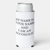 Mijn Naam Is... En Ik Ben Alcoholist Seltzer Blikjeskoeler (Seltzer Voorkant)