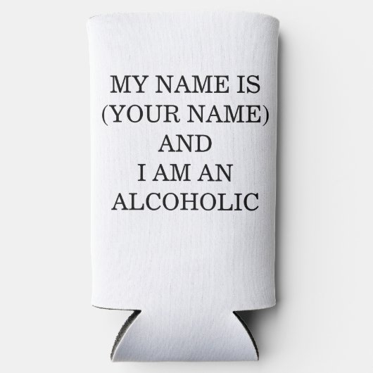 Mijn Naam Is... En Ik Ben Alcoholist Seltzer Blikjeskoeler (Voorkant)