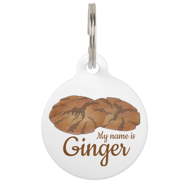 Mijn naam is GINGER Gingersnap Cookie Biscuit Huisdierpenning (Voorkant)