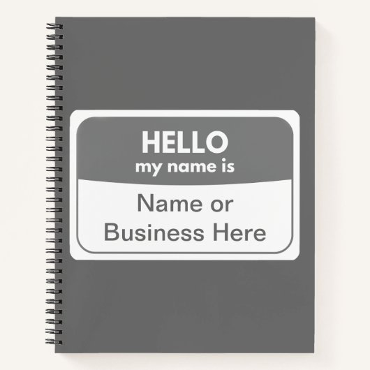 Mijn naam is Gray & White Spiral Notitieboek (Voorkant)