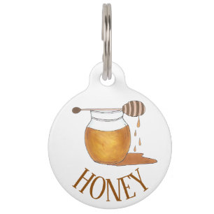 Mijn naam is HONEY Honeypot Sweet Golden Honeycomb Huisdierpenning