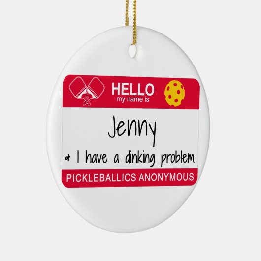 Mijn naam is | Ik heb een drankprobleem | Pickleba Keramisch Ornament (Rechts)