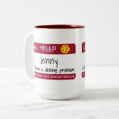 Mijn naam is | Ik heb een drankprobleem | Pickleba Tweekleurige Koffiemok (Voorkant links)