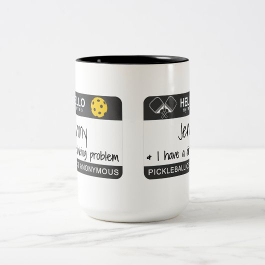 Mijn naam is | Ik heb een drankprobleem | Pickleba Tweekleurige Koffiemok (Center)