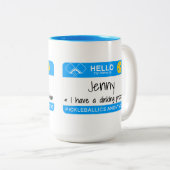 Mijn naam is | Ik heb een duister probleem | Pickl Tweekleurige Koffiemok (Voorkant rechts)