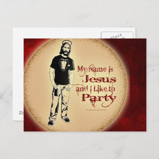 MIJN NAAM IS JESUS EN IK WIL PARTIJ BRIEFKAART (Voorkant / Achterkant)