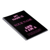 Mijn naam is "JOUW NAAM" en ik ben prinses Notitieboek (Rechterzijde)