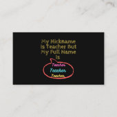 Mijn naam is leraar, maar mijn volledige naam is l visitekaartje (Voorkant)