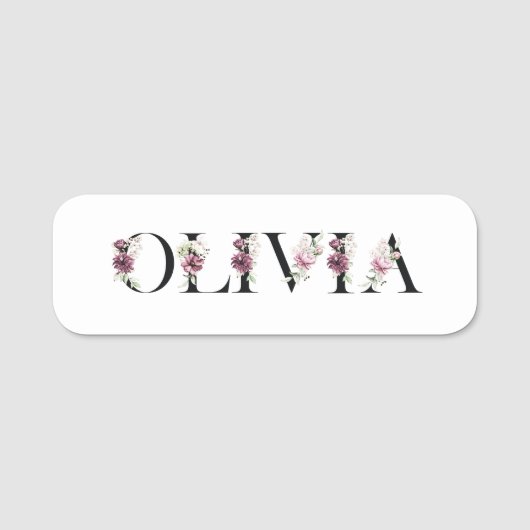 Mijn naam is Olivia. Mijn naam is Olivia. Naamplaatje (Voorkant)