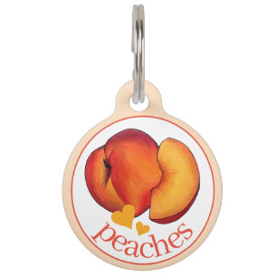 Mijn naam is Perziken Georgia Perzik Fruit Hart Huisdierpenning