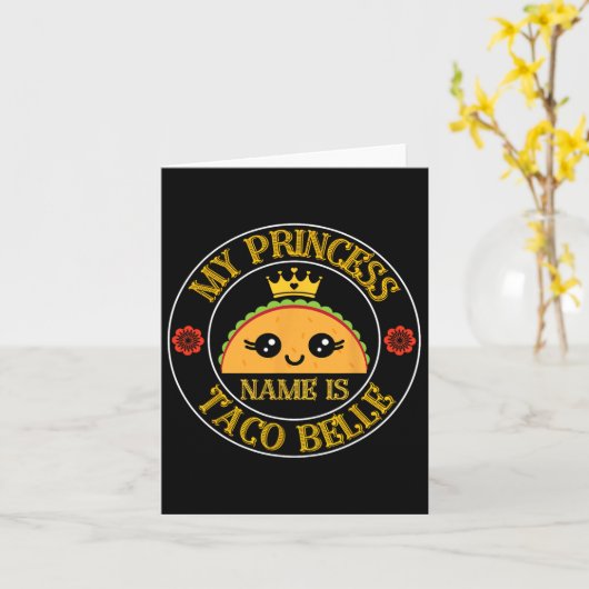 Mijn naam is Taco Belle Funny Cinco de Mayo Kaart (Gele Bloem)