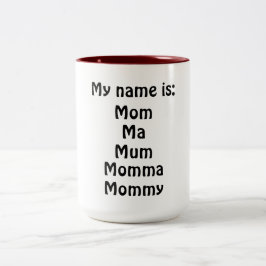 Mijn naam is tweekleurige koffiemok