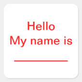 Mijn naam is vierkante sticker (Voorkant)