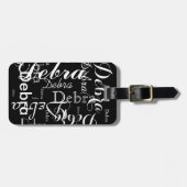 Mijn naam is zwart-wit typografie bagagelabel (Voorkant horizontaal)
