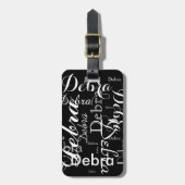 Mijn naam is zwart-wit typografie bagagelabel (Voorkant verticaal)