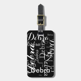 Mijn naam is zwart-wit typografie bagagelabel