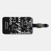 Mijn naam is zwart-wit typografie bagagelabel (Achterkant horizontaal)