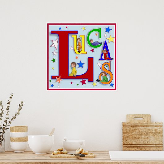 Mijn naam - "Lucas" print (Keuken)