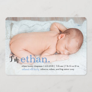 MIJN NAAM Modern Birth Announements Aankondiging