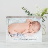 MIJN NAAM Modern Birth Announements Aankondiging (Staand voorkant)