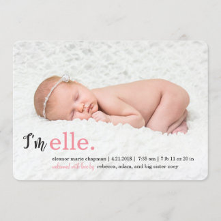 MIJN NAAM Modern Birth Announements Aankondiging