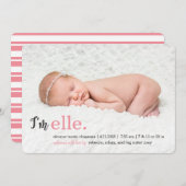 MIJN NAAM Modern Birth Announements Aankondiging (Voorkant / Achterkant)