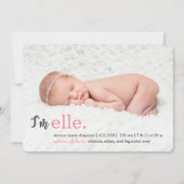 MIJN NAAM Modern Birth Announements Aankondiging (Voorkant)