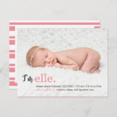 MIJN NAAM Moderne Geboorteaankondiging Aankondigingskaart (Voorkant / Achterkant)