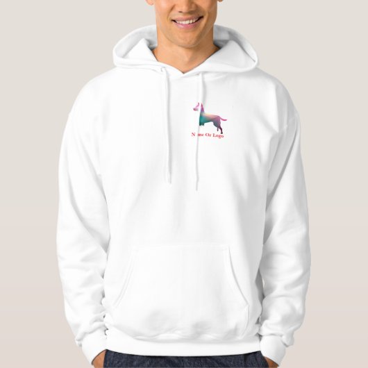 Mijn naam of logo heren hoodie (Voorkant)