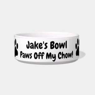 Mijn naam van de Chow-hond uitplakken Voerbakje