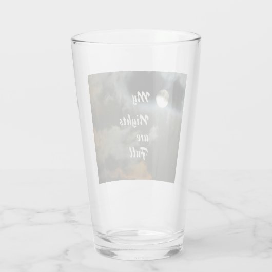 Mijn nachts zijn volle Mon Night Sky Beer Glas (Achterkant)