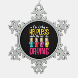 Mijn nagels drogen tin sneeuwvlok ornament