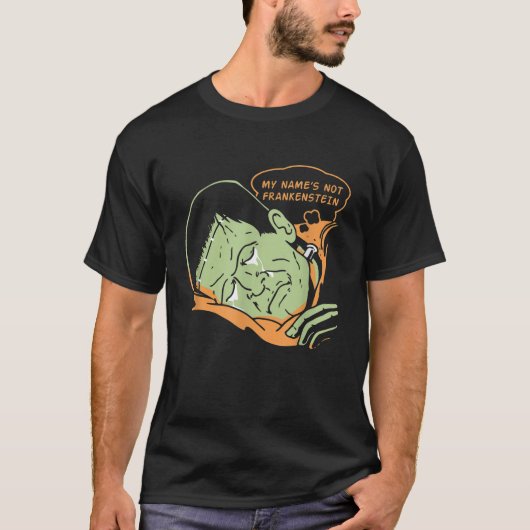 Mijn namen niet Frankenstein Halloween Spooky Love T-shirt (Voorkant)