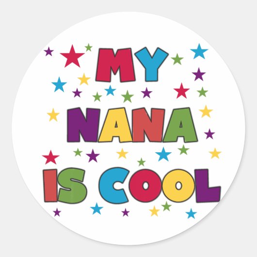 Mijn Nana is cool Ronde Sticker (Voorkant)