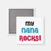 Mijn Nana Rocks T-shirts en cadeautjes Magneet (Voorkant / Achterkant)