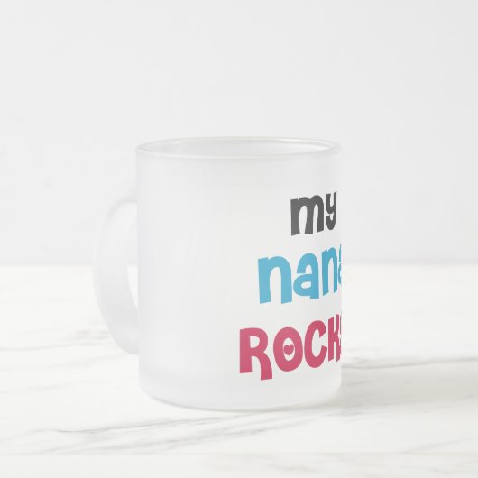 Mijn Nana Rocks T-shirts en cadeautjes Matglas Koffiemok (Voorkant links)