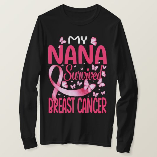 Mijn Nana Survived Breast Cancer Awareness Survian T-shirt (Design voorkant)