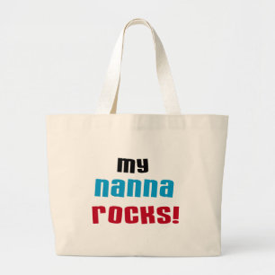 Mijn Nanna Rocks T shirten en geschenken Grote Tote Bag